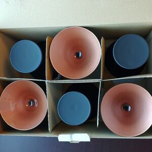 Matte Black & Copper Martini Glasses set of 6